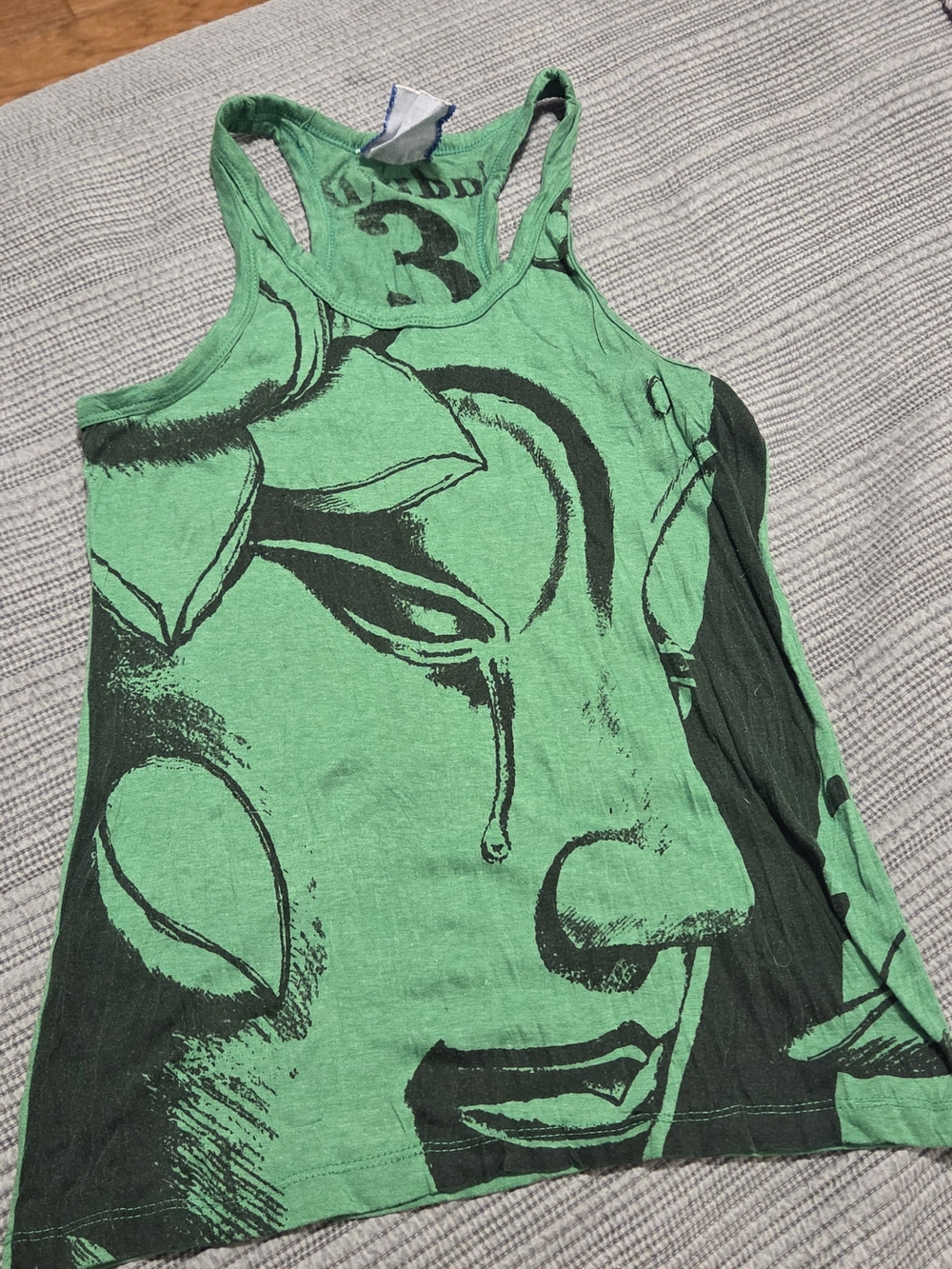 Green Graphic Racerback Tank Top - Women's